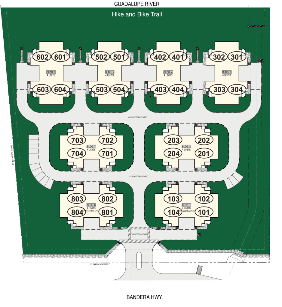 Close view of Floor Plan of Emerald cottage in Kerrville